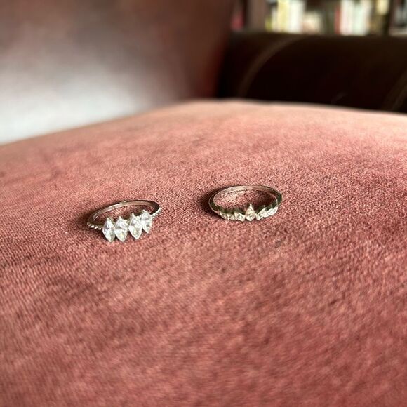 Elfin Crown silver and paste diamond ring set - Picture 2 of 3